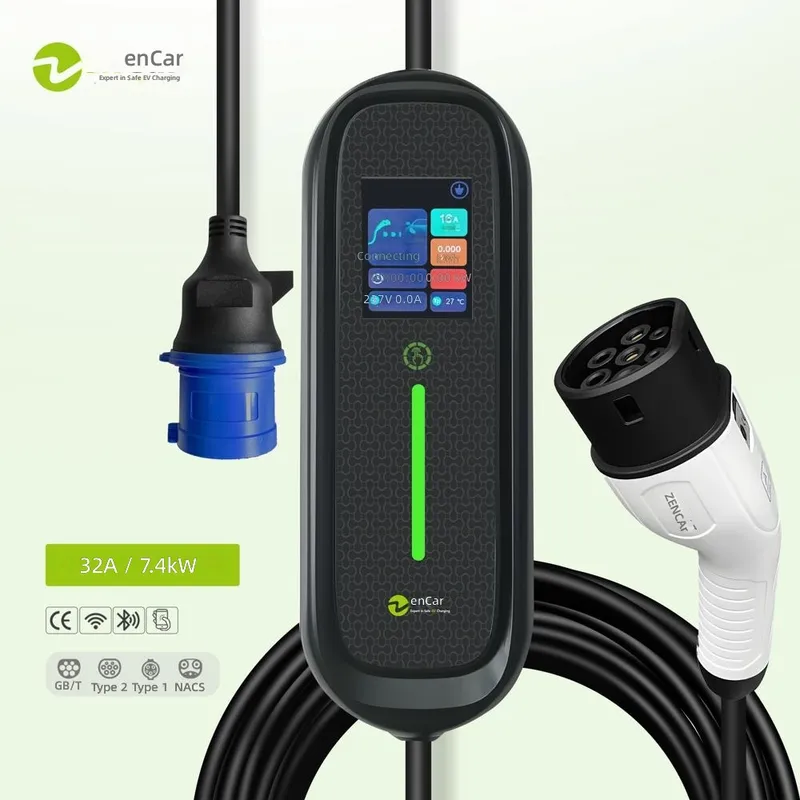 Portable Ev Charger 32A Type 2 Cee Plug - 7kW 32A 타입 2 휴대용 전기차