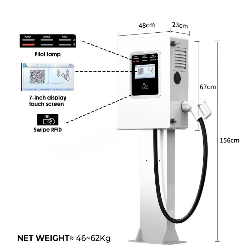 OEM 20kw 30kw 40kw 월박스 RFID DC - Dc Fast Charger 30Kw Wallbox Commercial 리뷰 및 가격