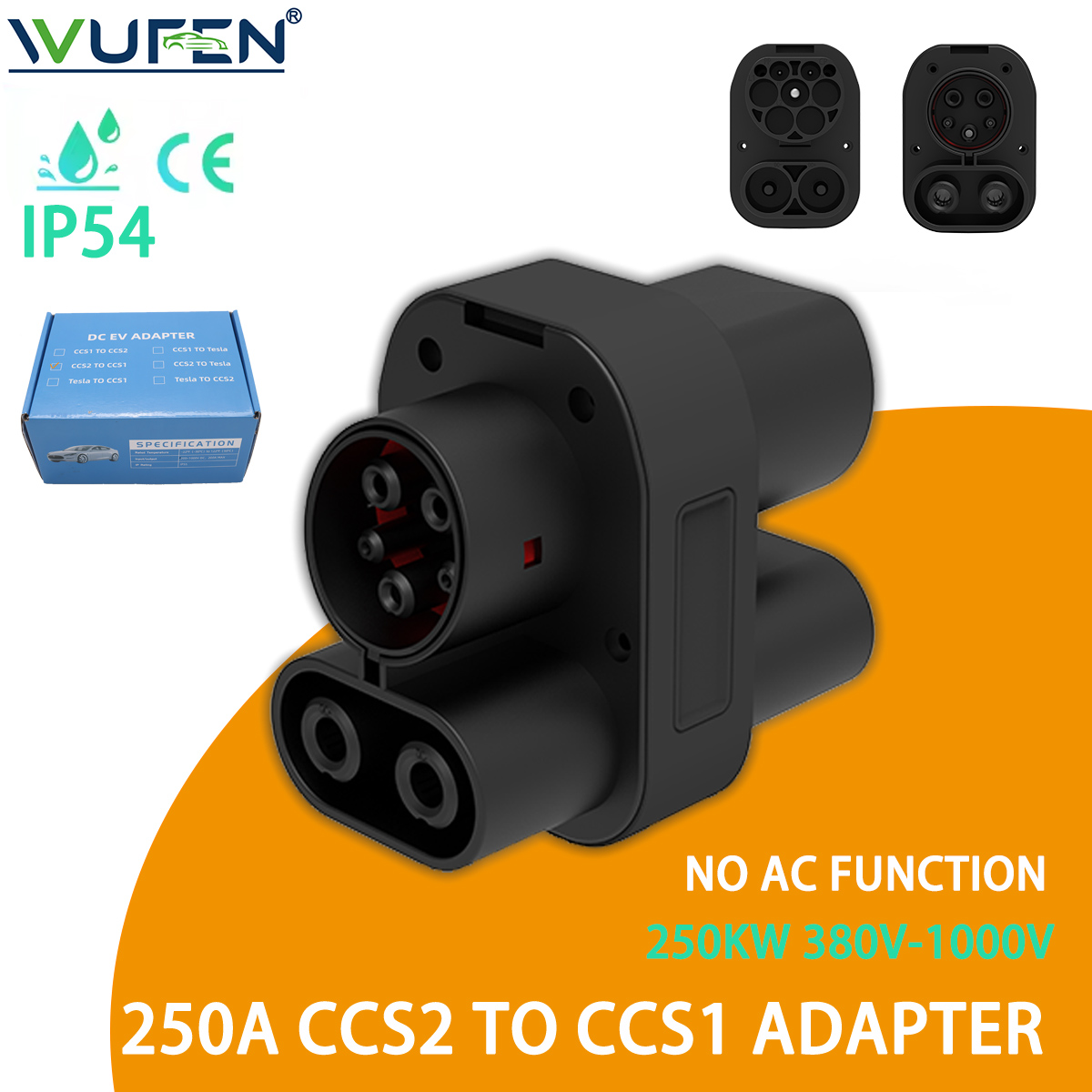WUFEN 250KW CCS2-CCS1 어댑터 DC 2 - Ccs2 To Ccs1 Fast Charge Adapter 250Kw 리뷰 및 가격